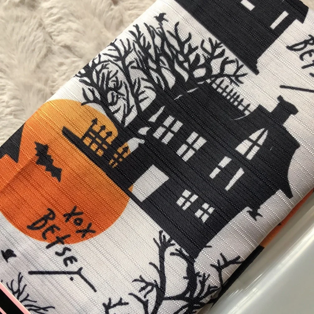 Betsey Johnson Halloween Haunted Houses Shower Curtain Set